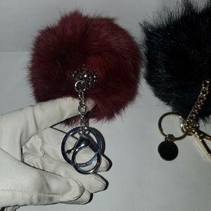 Bag Charms/Key Chains black & Burgandy